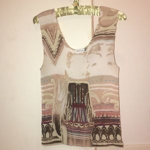 NICOLA lightweight crinkle tank top, size Large